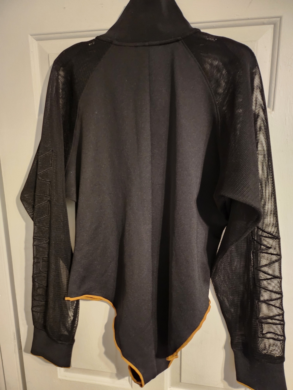 IVY PARK ADIDAS Black Mesh-Sleeve Zip Front One-Piece BODYSUIT - Picture 5 of 6